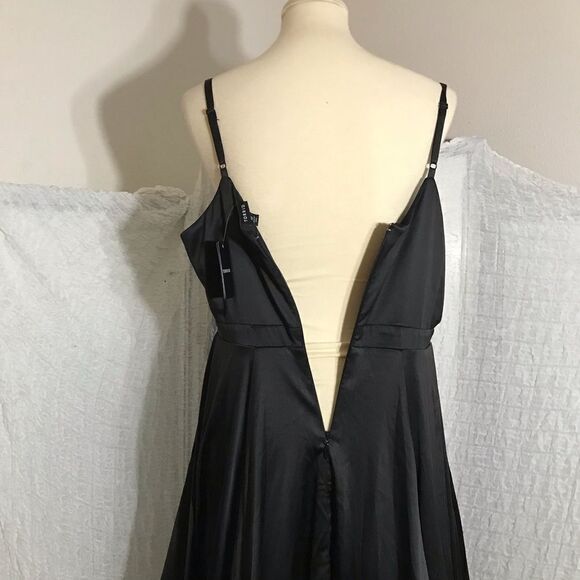 Torrid NWT Black Satin Skater Cocktail Dress Size 10 - Picture 4 of 15